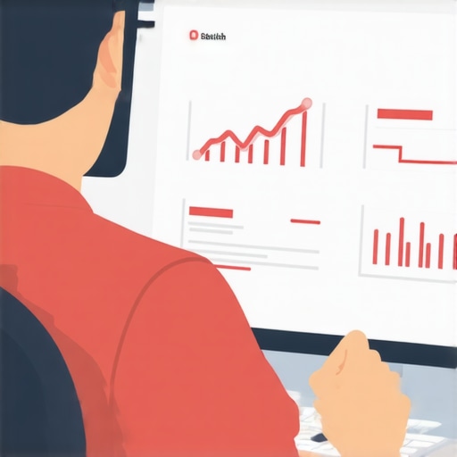 Business owner reviewing SEO backlink data on laptop