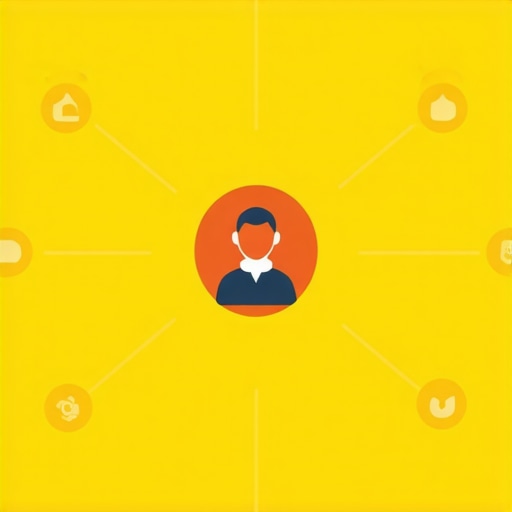 Diagram showing layered backlinks from various authoritative sources around a local business icon