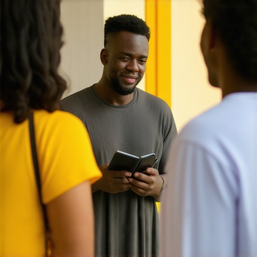 Person participating in local community event to build local authority