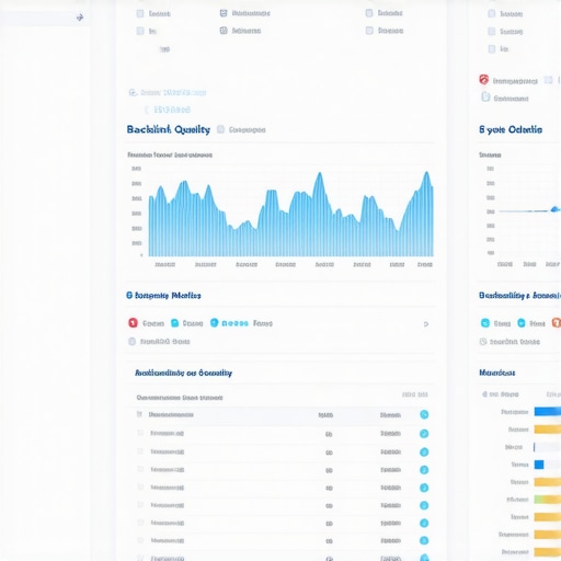 A digital dashboard displaying backlink quality and authority metrics