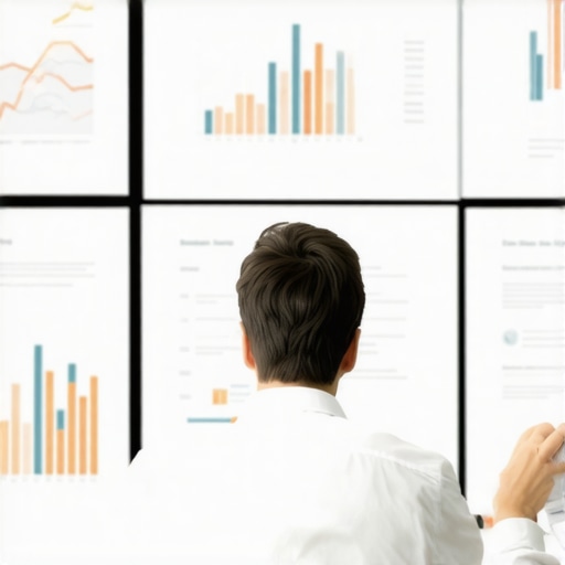 Analyzing Backlink Data for SEO Strategy Digital marketer studying backlink profiles with analytics tools and data visualizations.