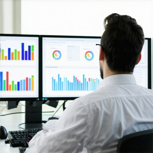 SEO expert analyzing backlink profiles with graphs