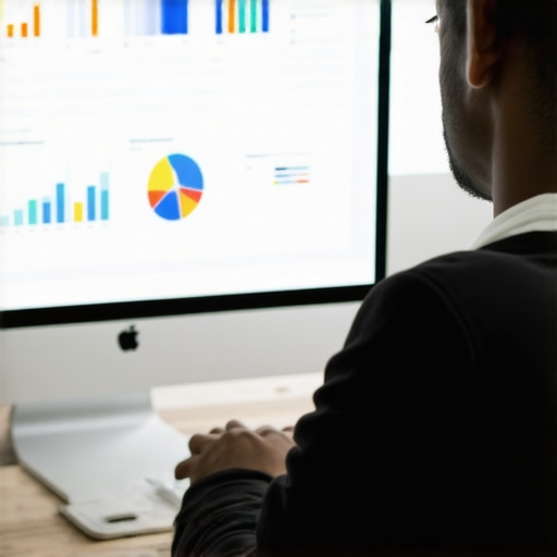 Digital marketing expert reviewing backlinks and local SEO analytics.