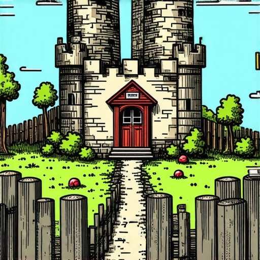 Illustration of backlinks and citations forming a fortress around a small local business website.