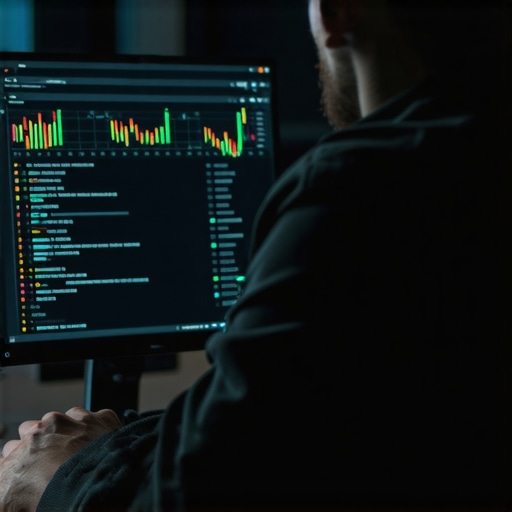 A person reviewing backlink profile and authority metrics on a laptop.