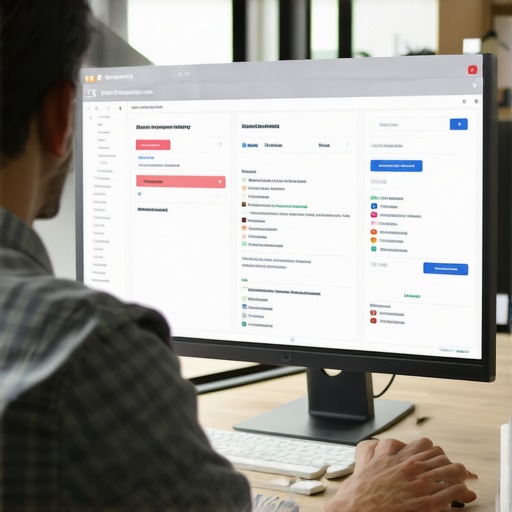 A person reviewing local SEO backlink profiles and citation listings on a monitor.