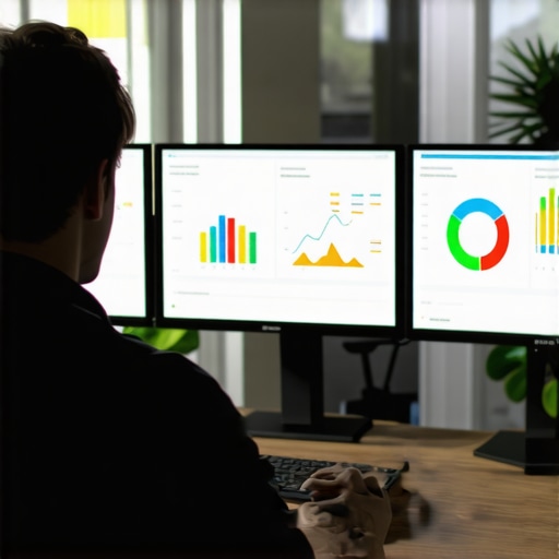 SEO analyst reviewing local SEO performance metrics on screens