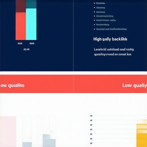 Comparison chart showing importance of relevance and trustworthiness in backlinks