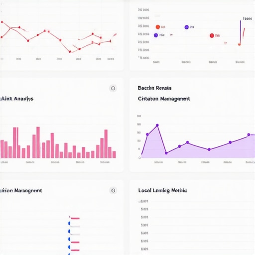 Local SEO Monitoring Dashboard Screenshot of a dashboard monitoring backlinks, citations, and local search rankings.