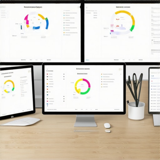 Tools for Long-Term Local SEO Success A modern workspace with SEO dashboards and analytics tools on multiple monitors.