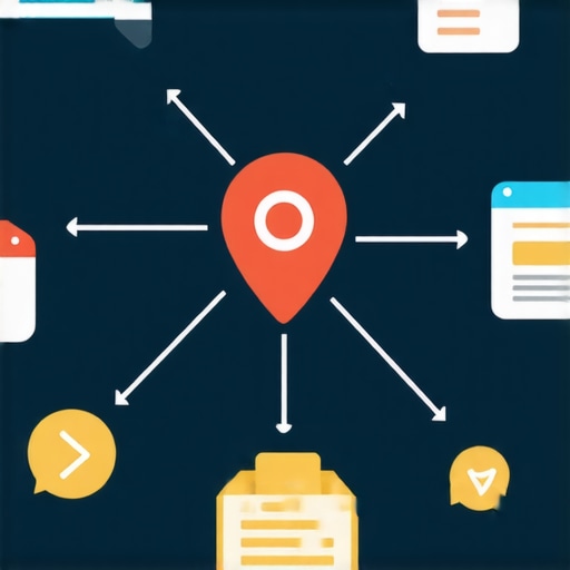 Diagram showing how backlinks, citations, and content signals connect to improve local search rankings.