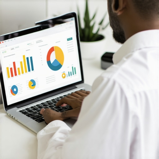 Analyzing Backlink Profile for SEO Maintenance A person reviewing SEO data and backlink profiles on a laptop to ensure long-term local SEO success.