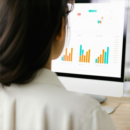 Person examining local backlinks on a computer screen for local SEO strategy.