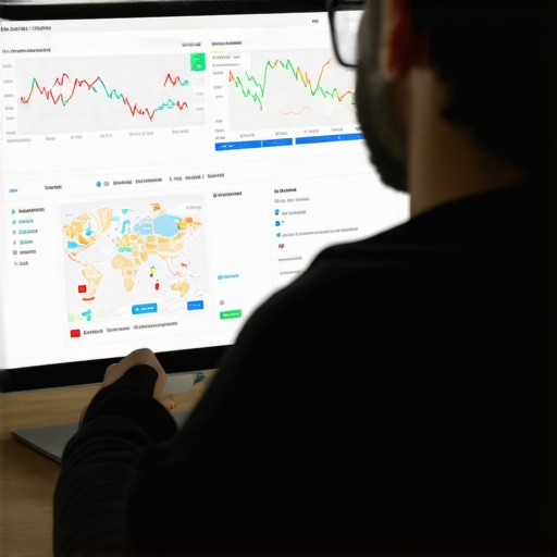 Person reviewing backlinks and local SEO analytics on a monitor.