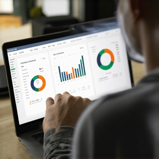 Person reviewing local backlinks using SEO tools on a laptop