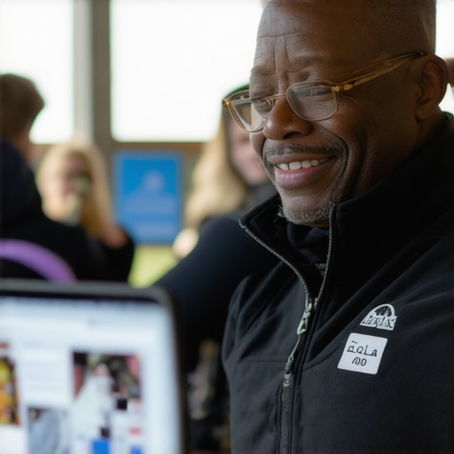 Business owner collaborating with community and local websites for SEO