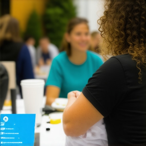 Attendee participating and engaging at a local community event