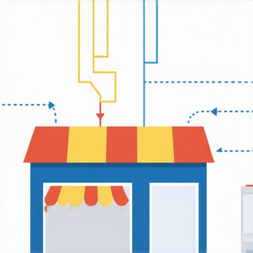 Illustration of layered backlinks, citations, and local trust signals surrounding a storefront, symbolizing authority stacking