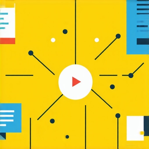 Illustration of interconnected nodes symbolizing backlinks, citations, and content for SEO authority