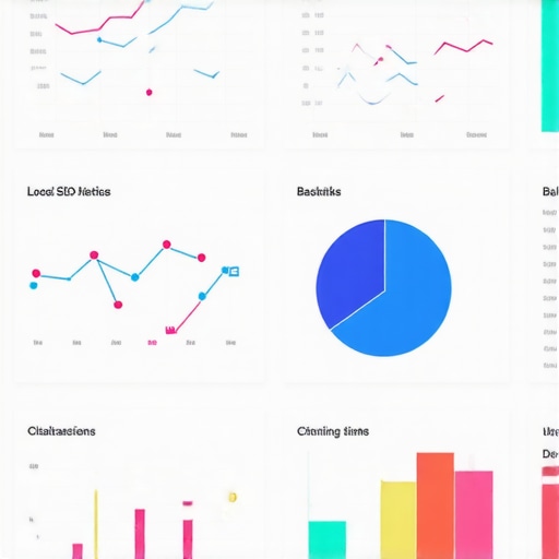 Screenshot of a dashboard displaying local SEO metrics including backlinks, citations, and rankings.