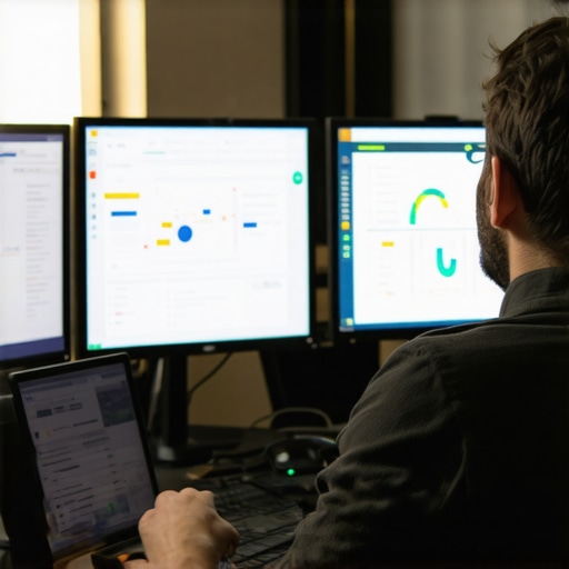 Optimizing Local SEO Maintenance Person managing local SEO signals with tools and data analysis