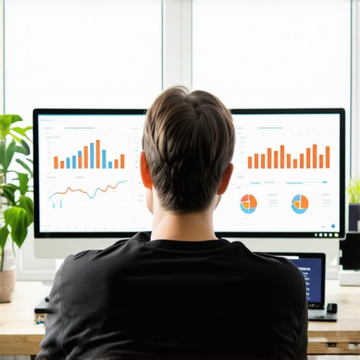 Person reviewing backlinks and SEO metrics on a digital dashboard
