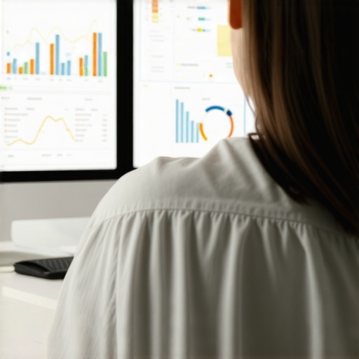 Person analyzing backlinks and citations on a computer for local SEO maintenance.