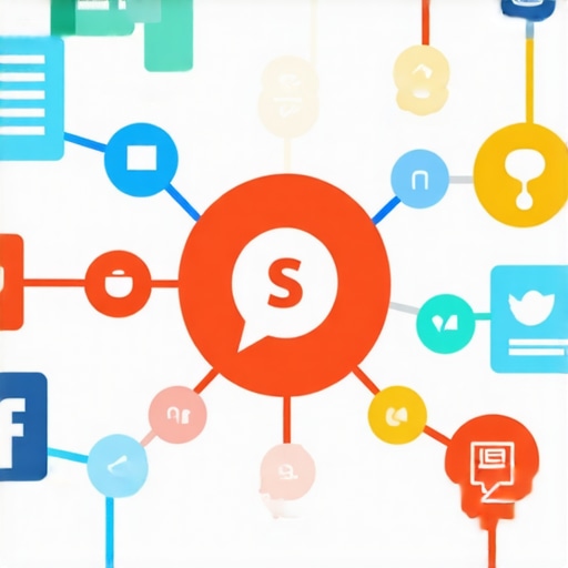 A graphic showing interconnected trust signals like citations, backlinks, reviews, and social media icons