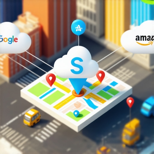 Visual representation of a multi-cloud authority stack for local SEO ranking.