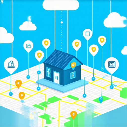 A conceptual illustration of a multi-layer local SEO authority stack using cloud nodes and neighborhood signals.