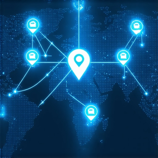 Diagram of an authority stack showing local SEO nodes connecting to a central business.