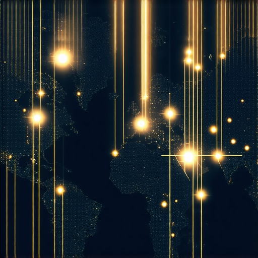 A digital representation of interconnected cloud nodes and local entity data for SEO dominance.