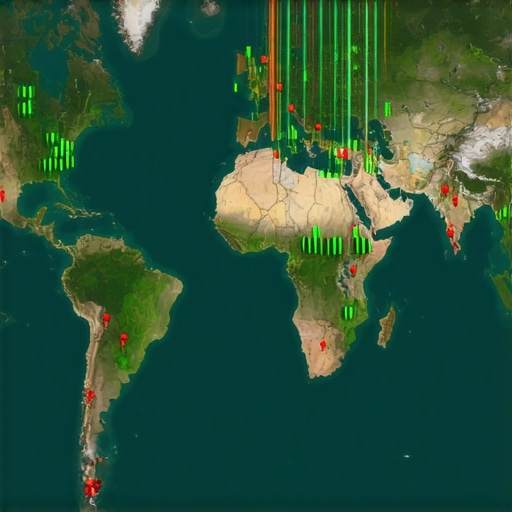 A digital visualization of local map pack rankings using a geo-grid tool to monitor entity authority.