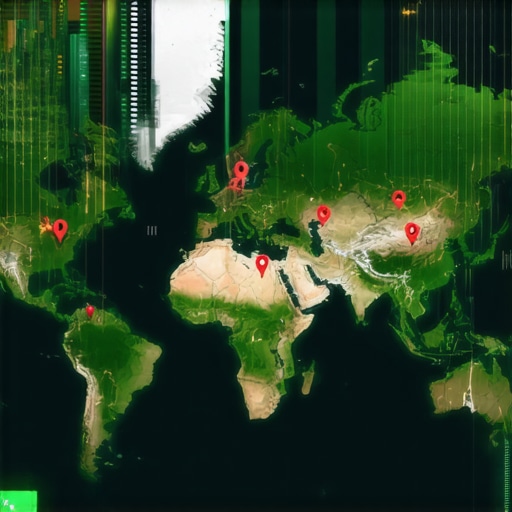 A digital map grid showing local SEO proximity rankings and authority stack nodes.