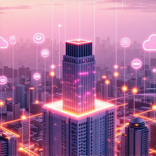 Visualization of an advanced local SEO authority stack with cloud nodes and entity sync