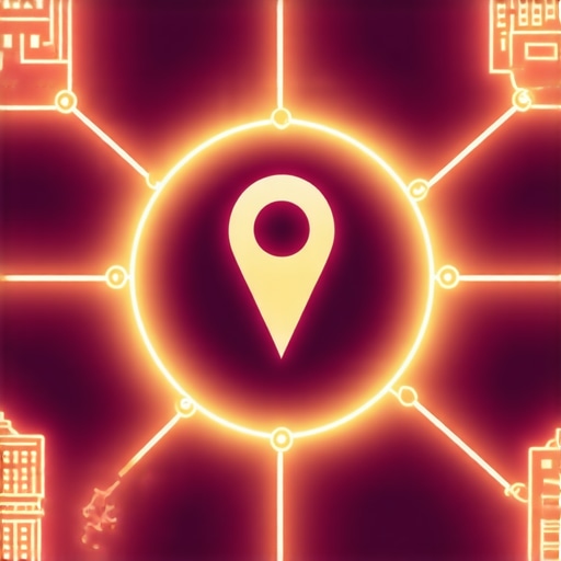 Diagram of local authority stacking showing connections between a business map pin and community entities.