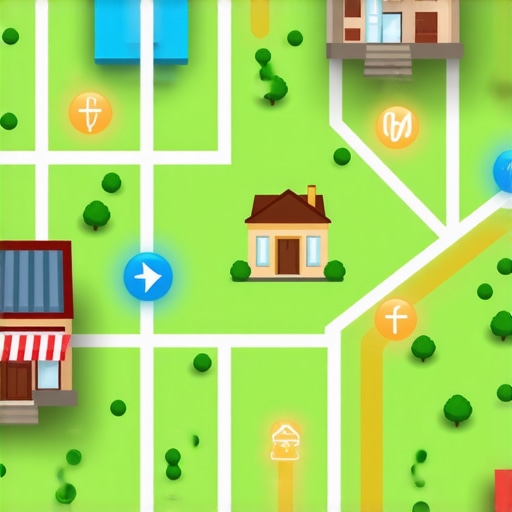 Illustration of local authority stacking and neighborhood link building for SEO.