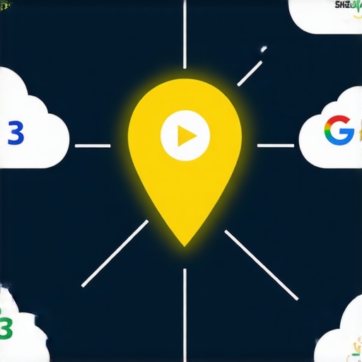 A technical diagram detailing how to interlink multi-cloud nodes to boost local Google Map rankings.