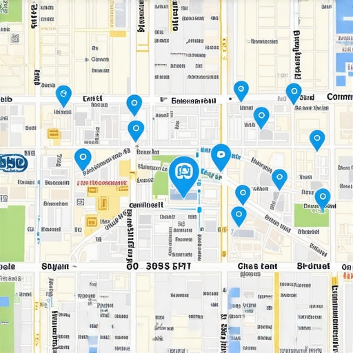 Graphic representing hyper-local entity signals on a city map.