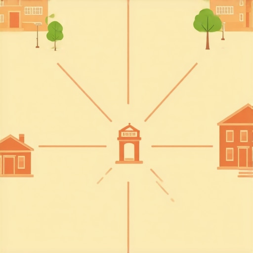 Hyper-Local Geographic Authority Mapping Diagram showing how local backlinks connect a business to its physical community nodes.