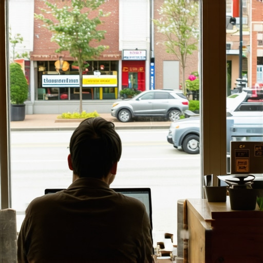 A person performing local SEO outreach for neighborhood directories in a local setting