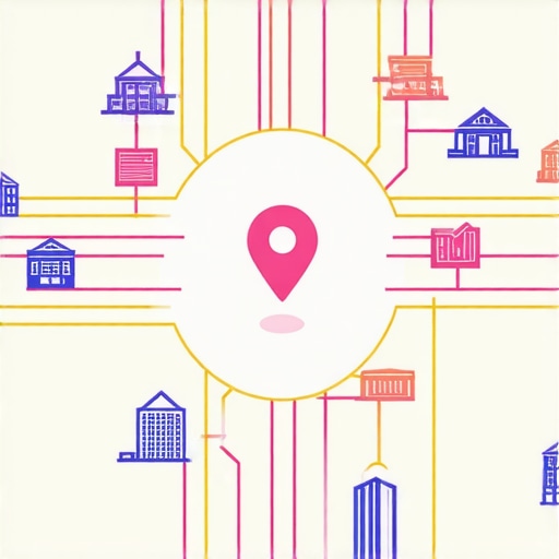 Local Authority Entity Mapping Diagram showing how local relevance in links connects a business pin to its neighborhood better than national links.