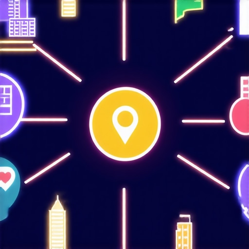 A diagram illustrating how local links and neighborhood signals connect to a central business entity for SEO.