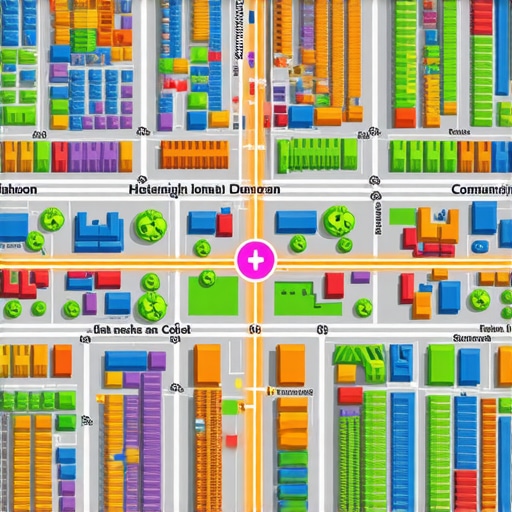 Diagram of digital local seo connections between neighborhood entities