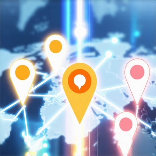 A map showing local job board connections to a business for SEO authority.