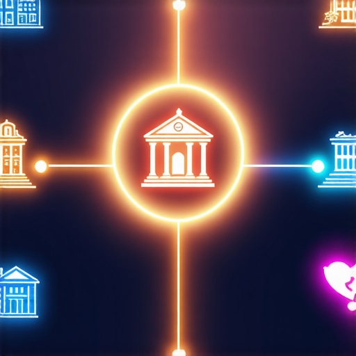 Diagram showing how a local business connects to community institutions for SEO authority.