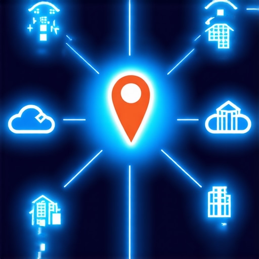 Local Authority Stacking Illustration Visual representation of local SEO authority stacking showing a map pin connected to cloud nodes and local sources.