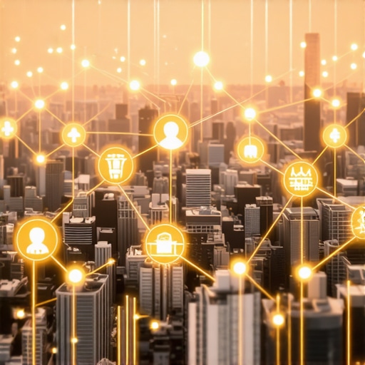 A visualization of hyper-local SEO authority stacking showing how community links connect to a business map pin.