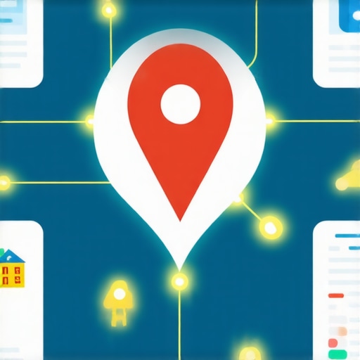 Visual representation of how local schema and neighborhood links create a synchronized business entity for Google Maps rankings.