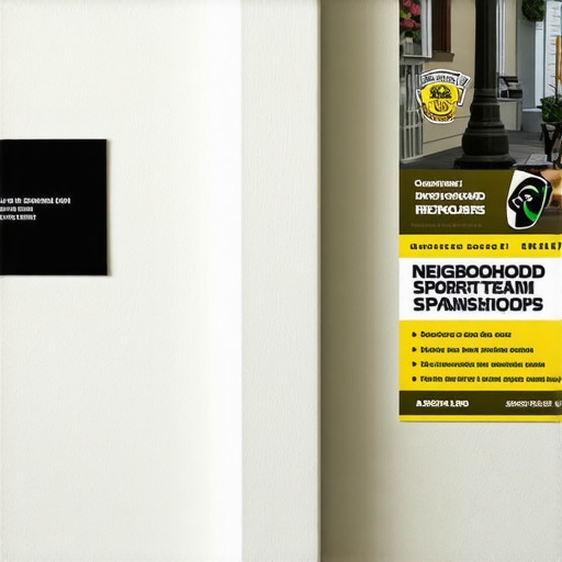 Close-up of a community sponsorship flyer used as a local SEO signal.